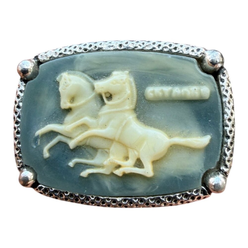 Vintage Sterling Silver Cufflinks With Horse Motif By CYARD - Picture 7 of 8